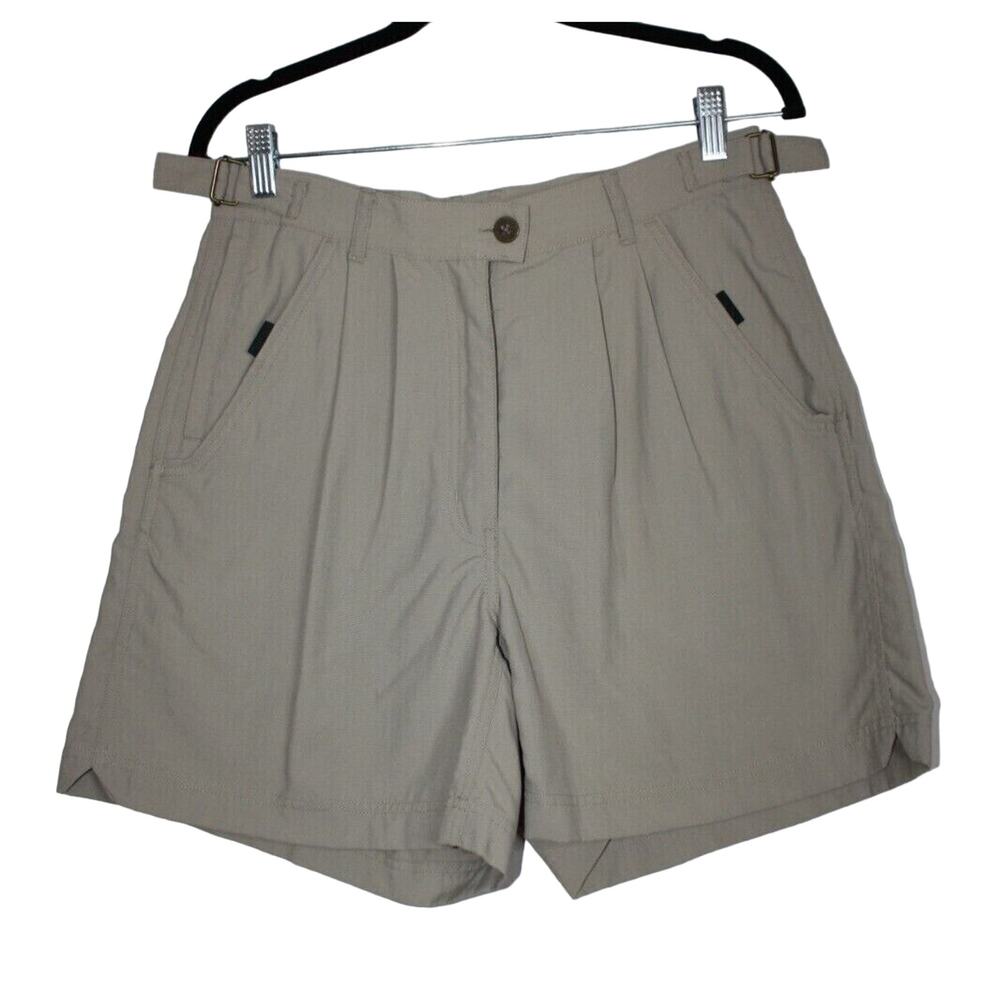 Spray Way Women's Medium Khaki Cargo Utility Shorts Adjustable Waist High Rise